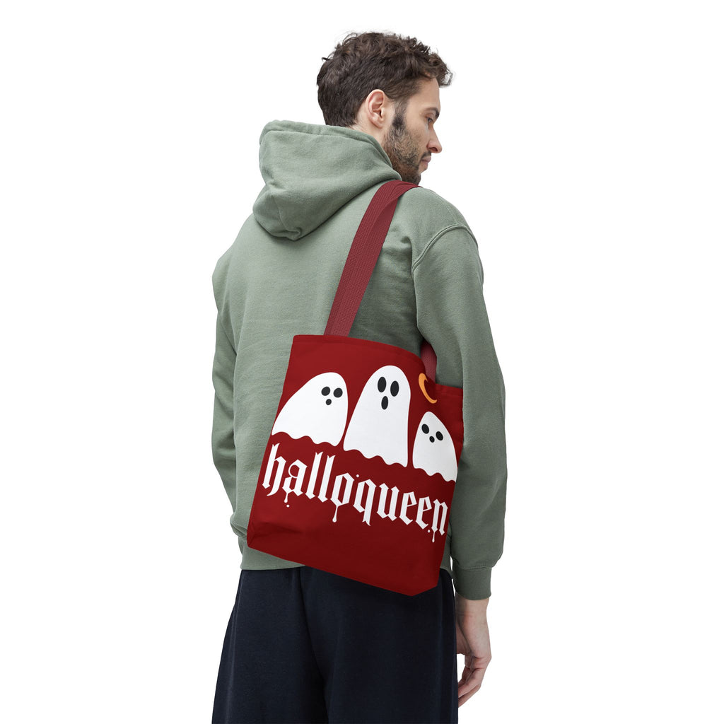Halloween Tote Bag - "Halloqueen" & "Here for the Boos" Spooky Season All-Over Print