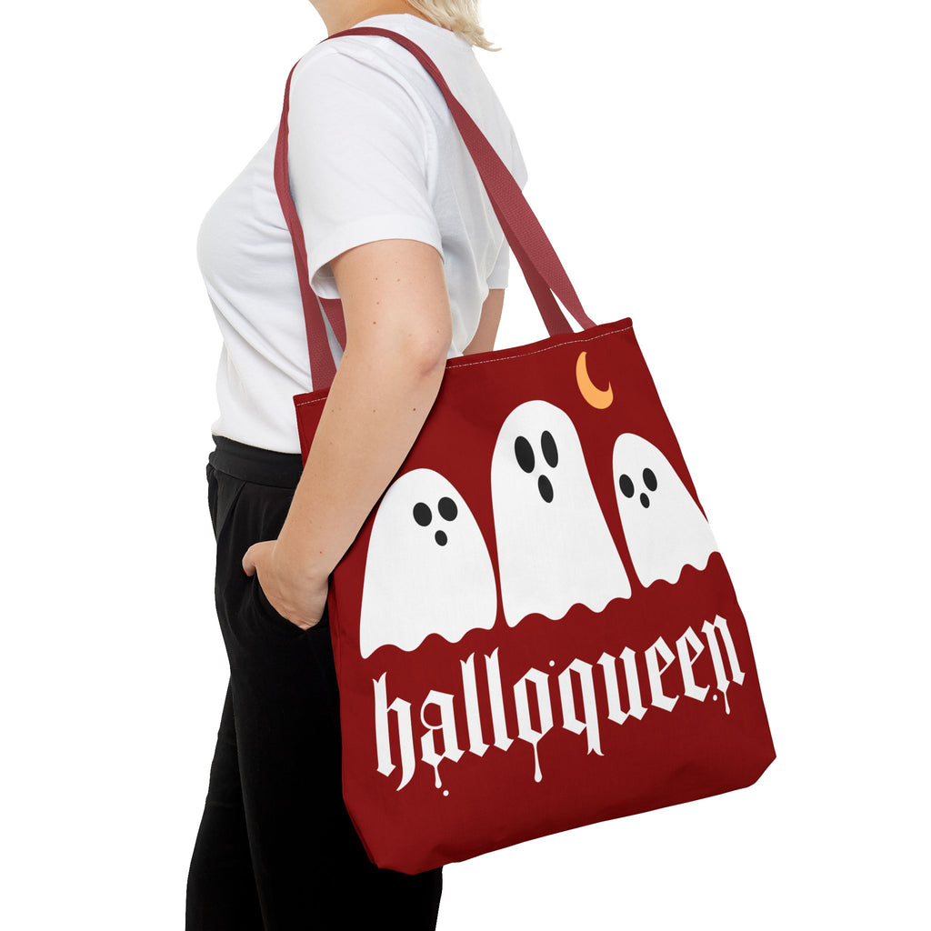 Halloween Tote Bag - "Halloqueen" & "Here for the Boos" Spooky Season All-Over Print