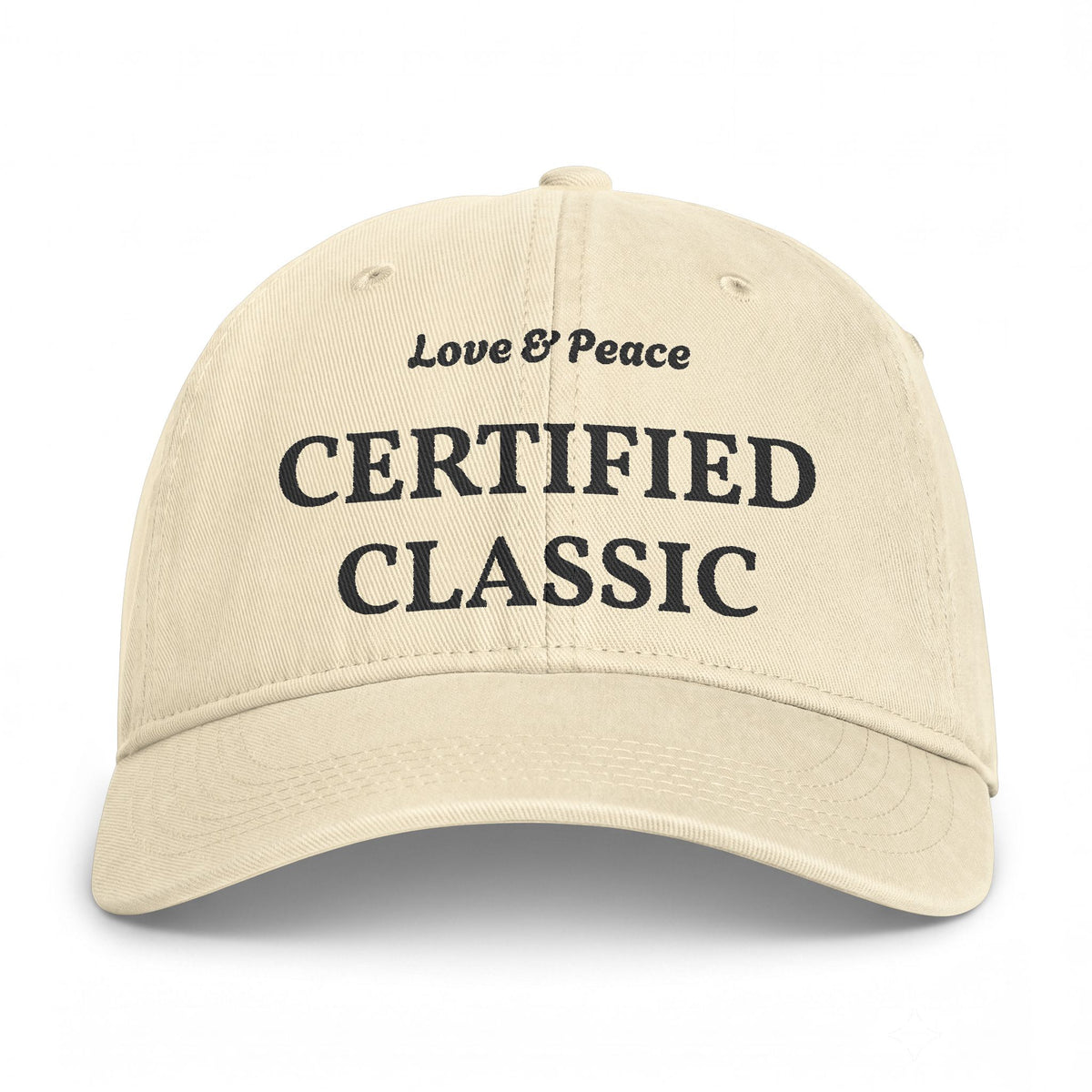 Certified Classic Washed Cap — "Love & Peace" Coastal Dad Hat