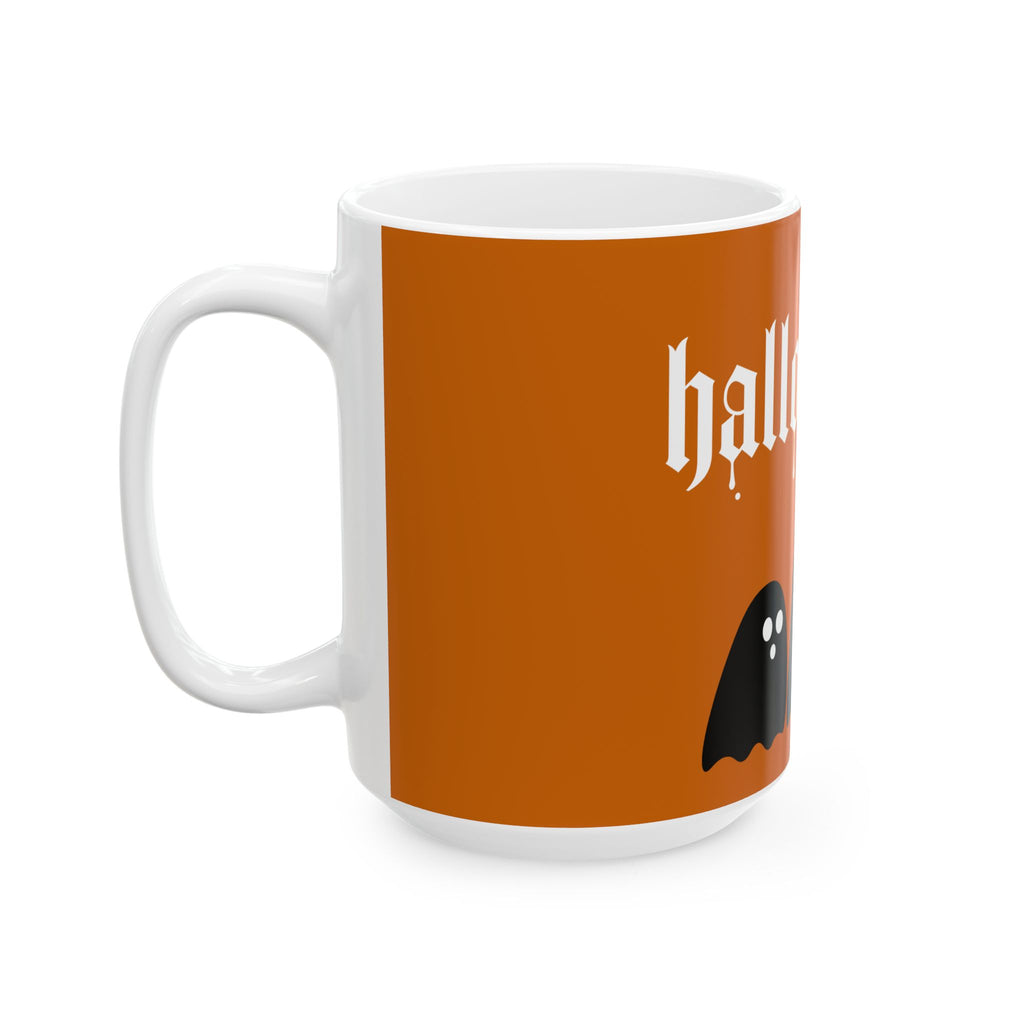 Halloween Ghosts Ceramic Mug — Orange 'Halloqueen' 11oz & 15oz