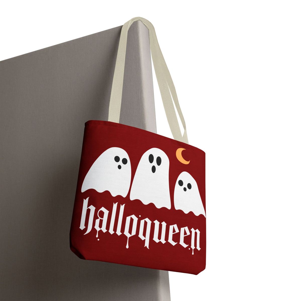 Halloween Tote Bag - "Halloqueen" & "Here for the Boos" Spooky Season All-Over Print