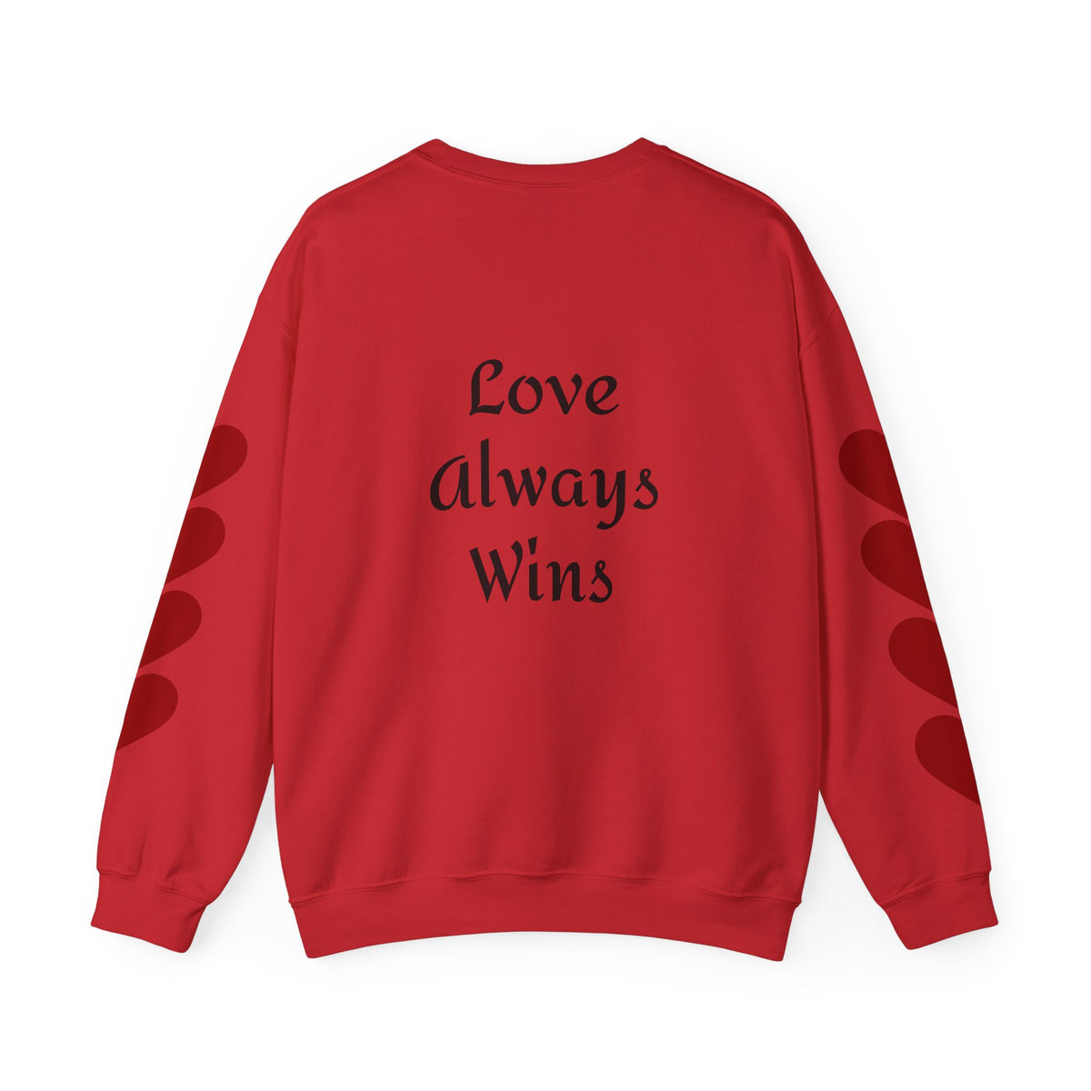 Crewneck Sweatshirt — "Peace is Freedom / Love Always Wins" Inspirational Heart Sleeve Pullover