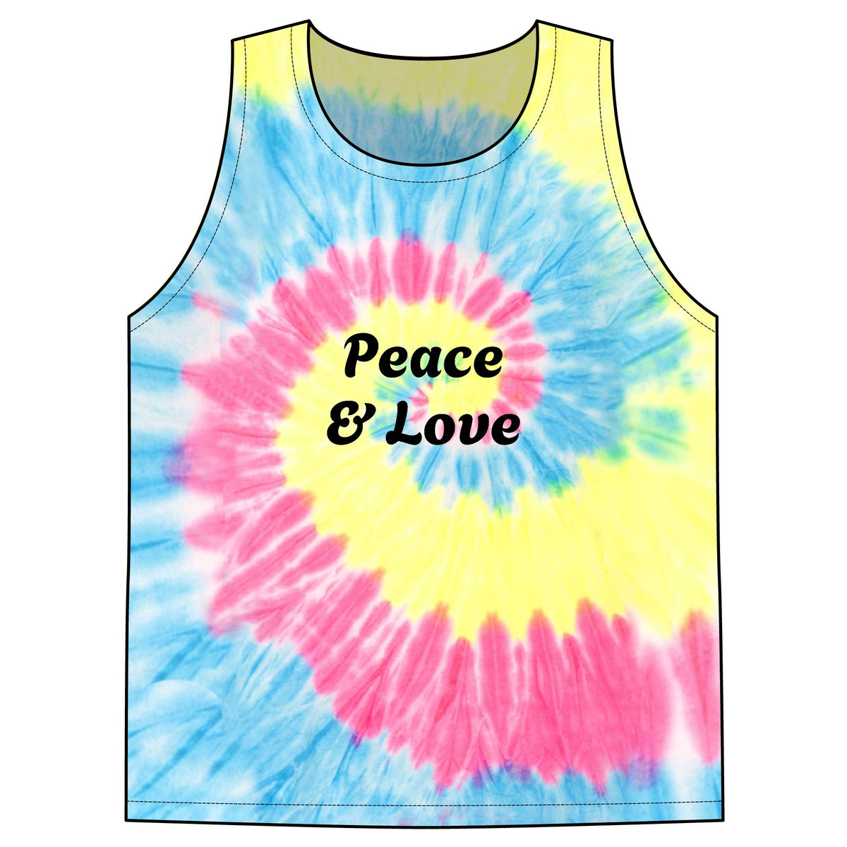 Peace & Love Tie-Dye Tank Top