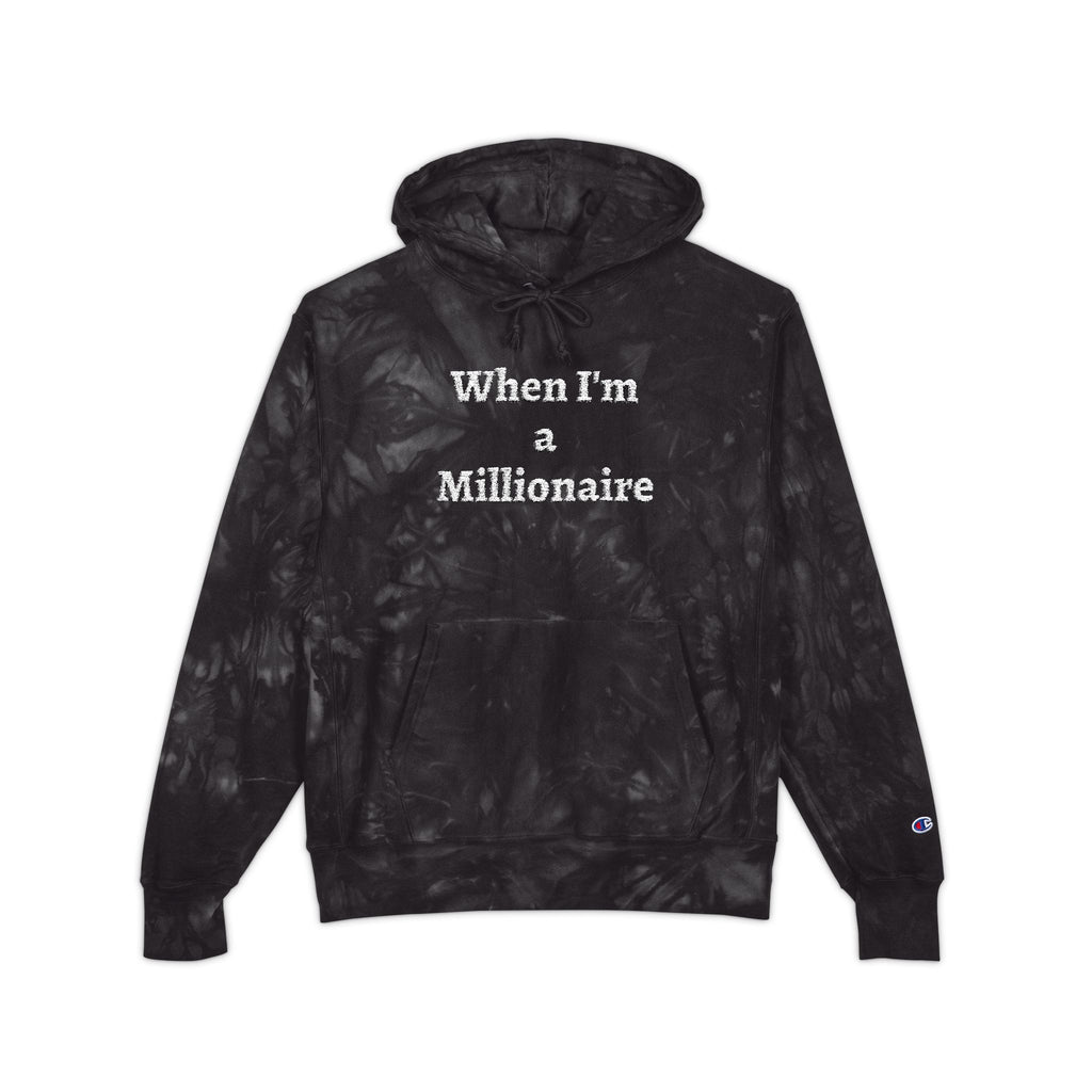 Tie-Dye Hoodie — "When I'm a Millionaire" Embroidered Streetwear