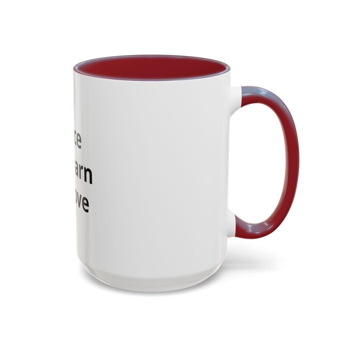 Peace We Learn We Love Accent Coffee Mug – Inspirational Morning Tea Cup