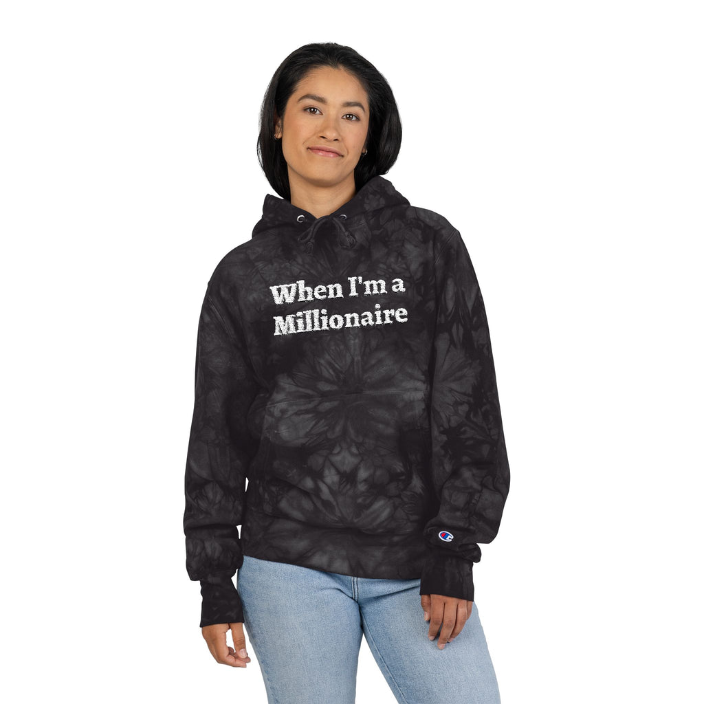 Tie-Dye Hoodie — "When I'm a Millionaire" Embroidered Streetwear