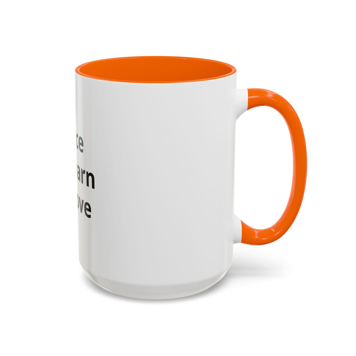 Peace We Learn We Love Accent Coffee Mug – Inspirational Morning Tea Cup