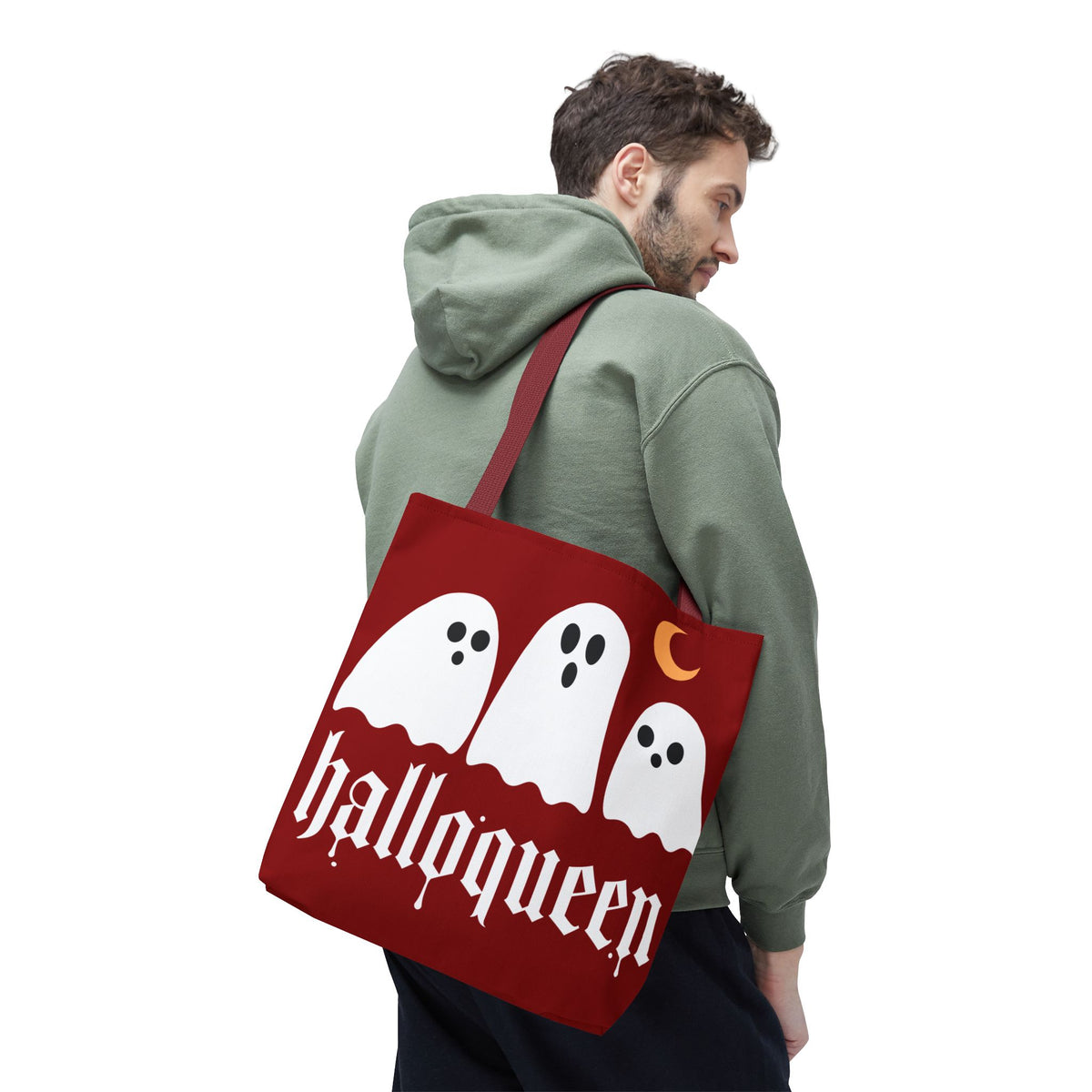 Halloween Tote Bag - "Halloqueen" & "Here for the Boos" Spooky Season All-Over Print