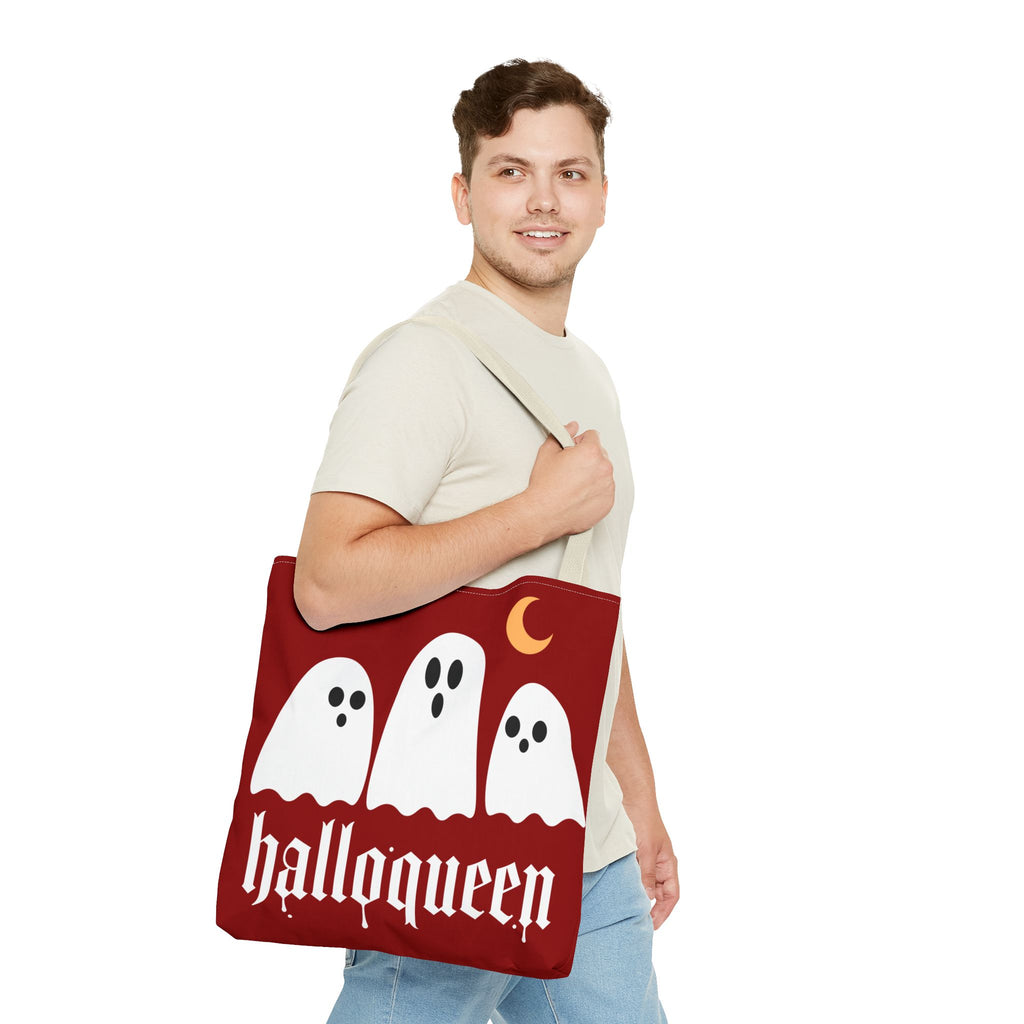 Halloween Tote Bag - "Halloqueen" & "Here for the Boos" Spooky Season All-Over Print