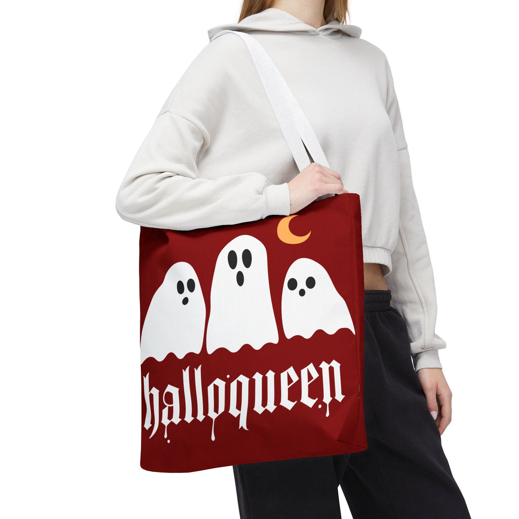 Halloween Tote Bag - "Halloqueen" & "Here for the Boos" Spooky Season All-Over Print