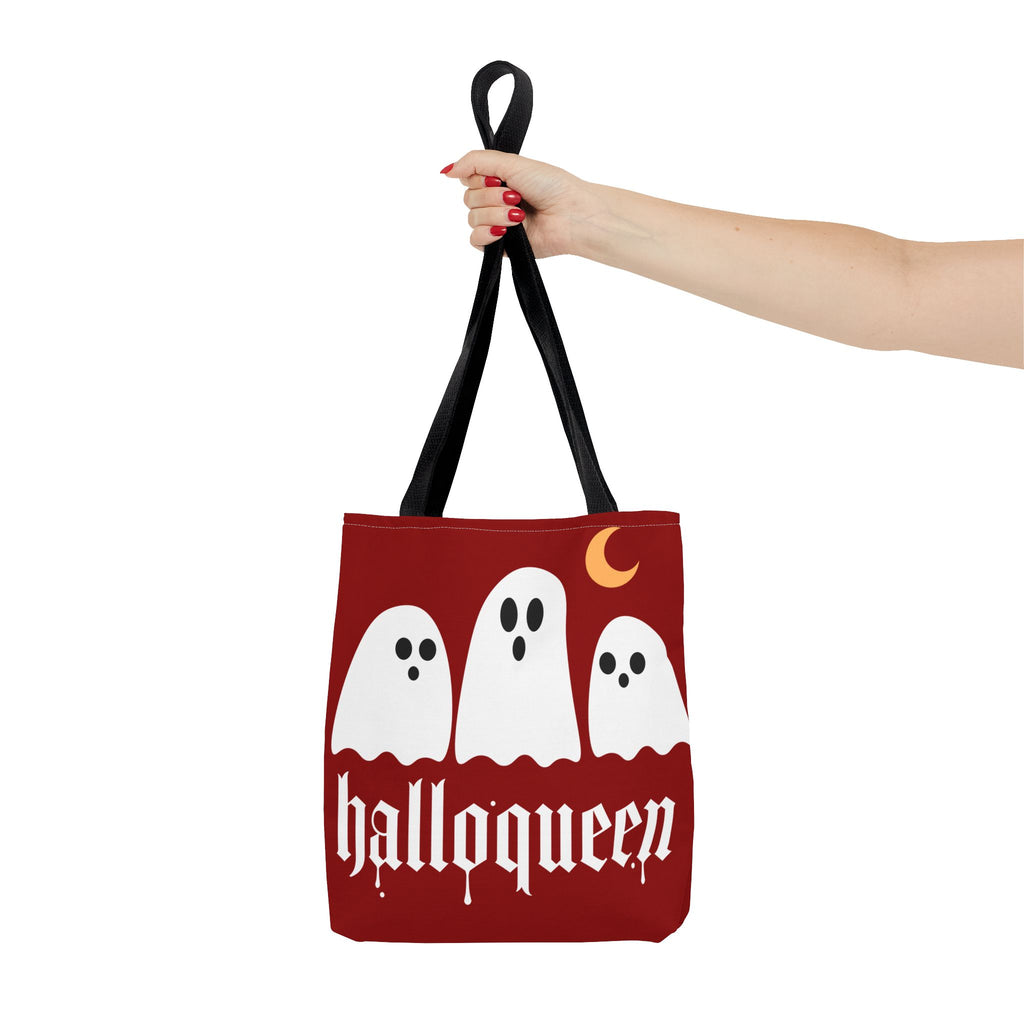 Halloween Tote Bag - "Halloqueen" & "Here for the Boos" Spooky Season All-Over Print