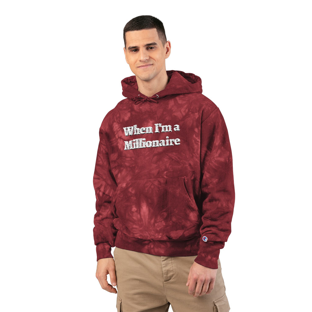 Tie-Dye Hoodie — "When I'm a Millionaire" Embroidered Streetwear