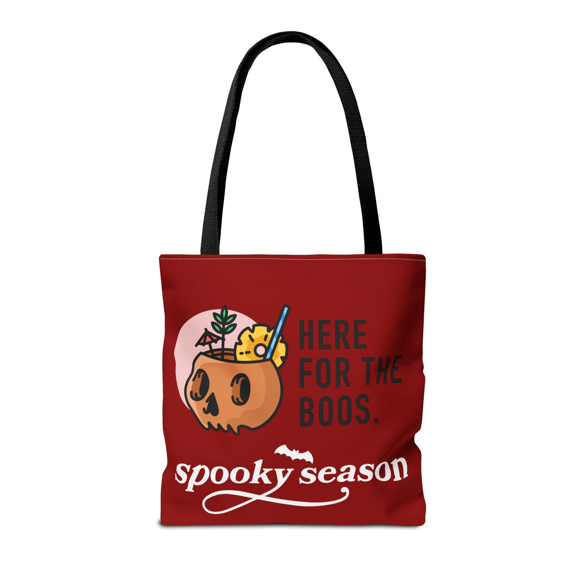 Halloween Tote Bag - "Halloqueen" & "Here for the Boos" Spooky Season All-Over Print