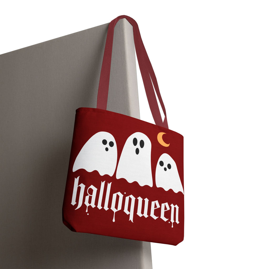 Halloween Tote Bag - "Halloqueen" & "Here for the Boos" Spooky Season All-Over Print