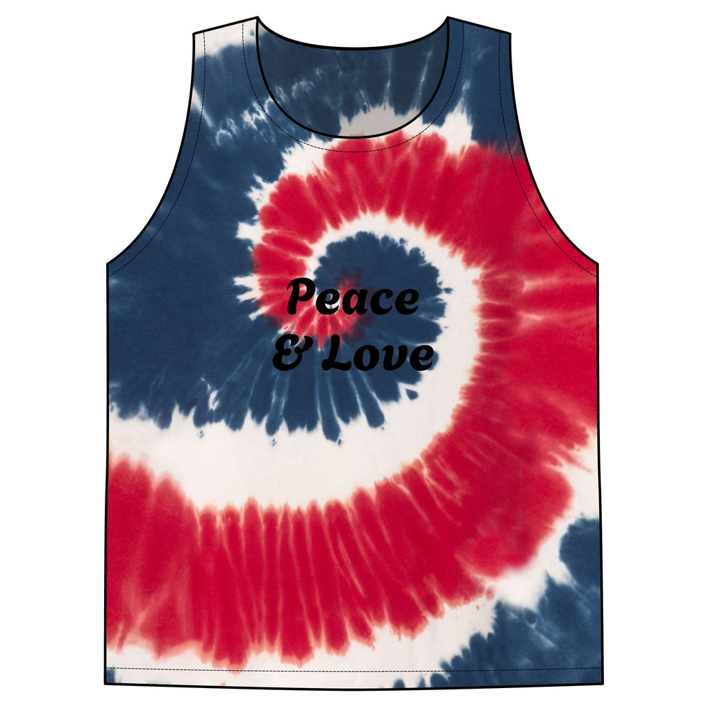Peace & Love Tie-Dye Tank Top