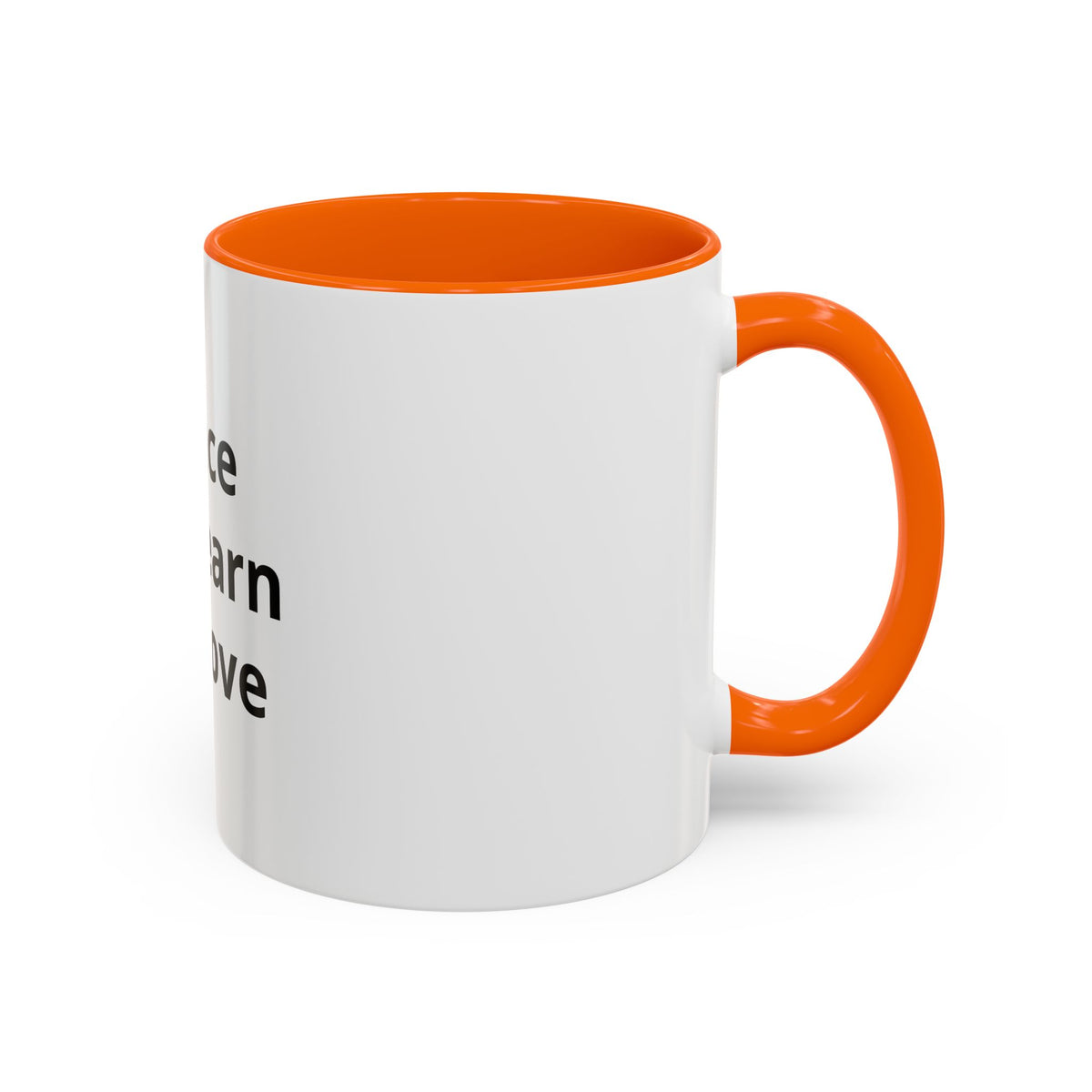 Peace We Learn We Love Accent Coffee Mug – Inspirational Morning Tea Cup