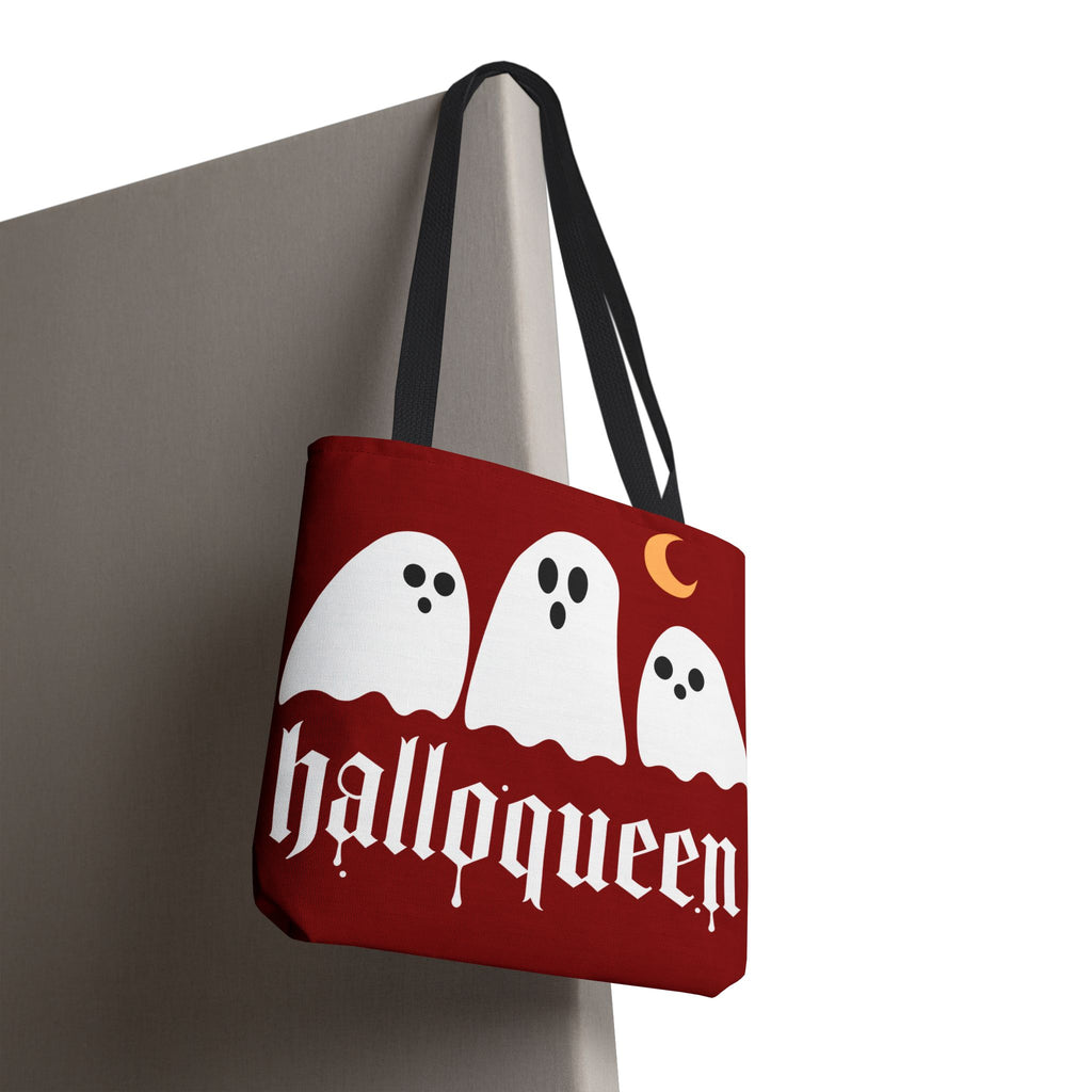 Halloween Tote Bag - "Halloqueen" & "Here for the Boos" Spooky Season All-Over Print