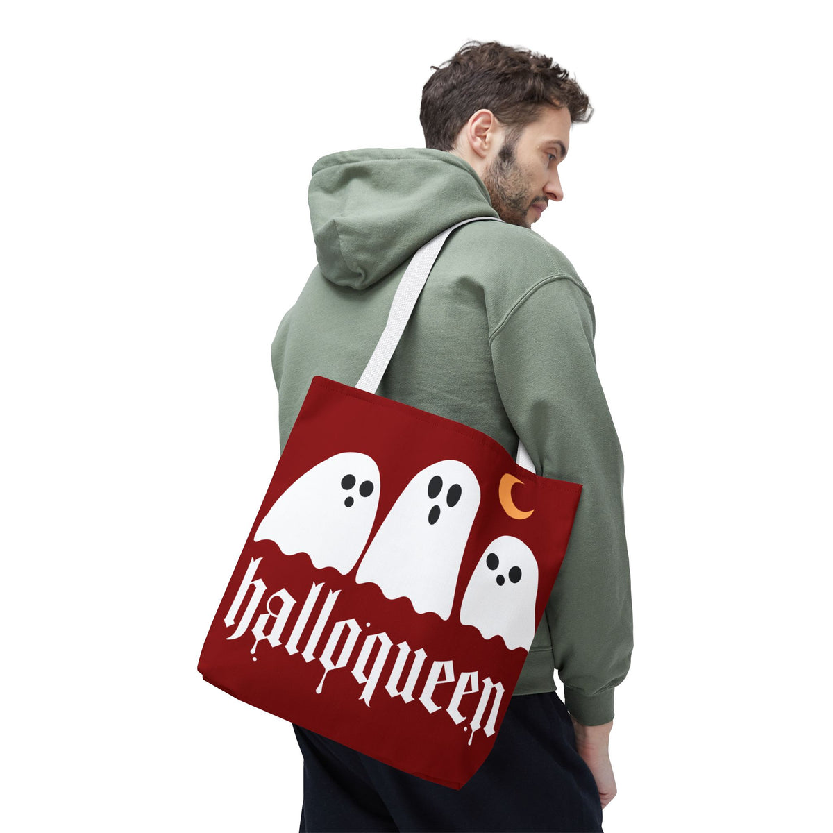 Halloween Tote Bag - "Halloqueen" & "Here for the Boos" Spooky Season All-Over Print
