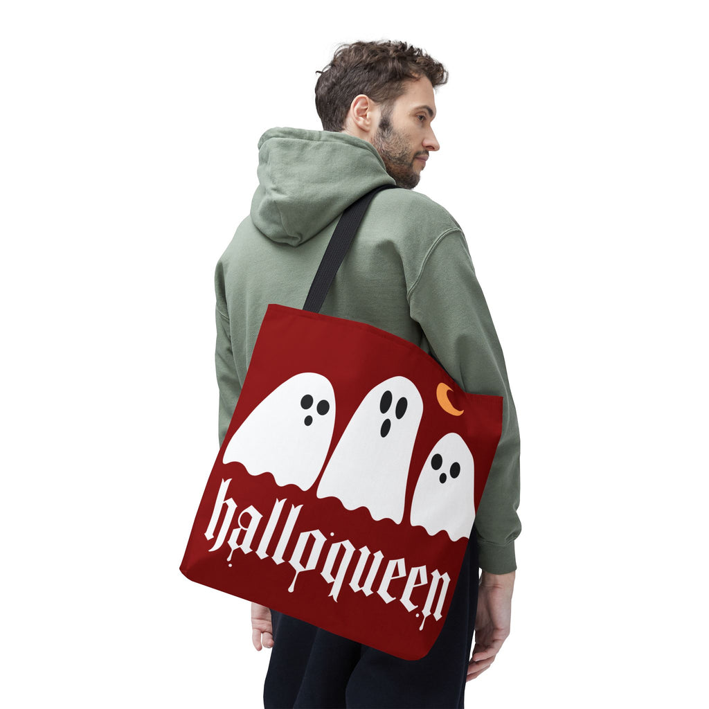 Halloween Tote Bag - "Halloqueen" & "Here for the Boos" Spooky Season All-Over Print