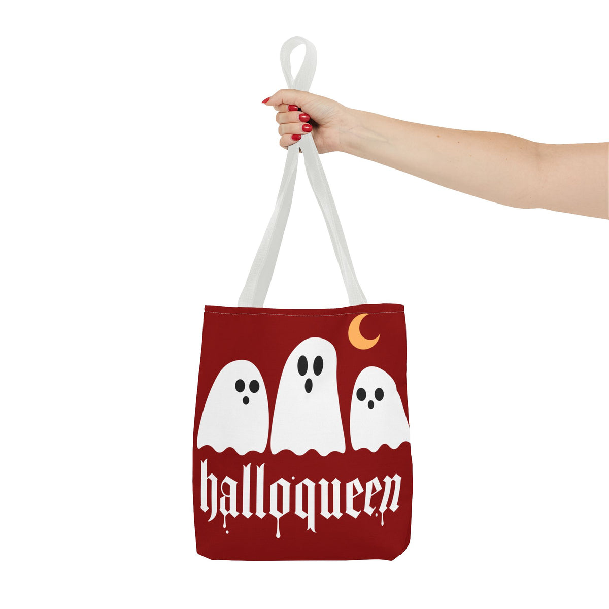 Halloween Tote Bag - "Halloqueen" & "Here for the Boos" Spooky Season All-Over Print