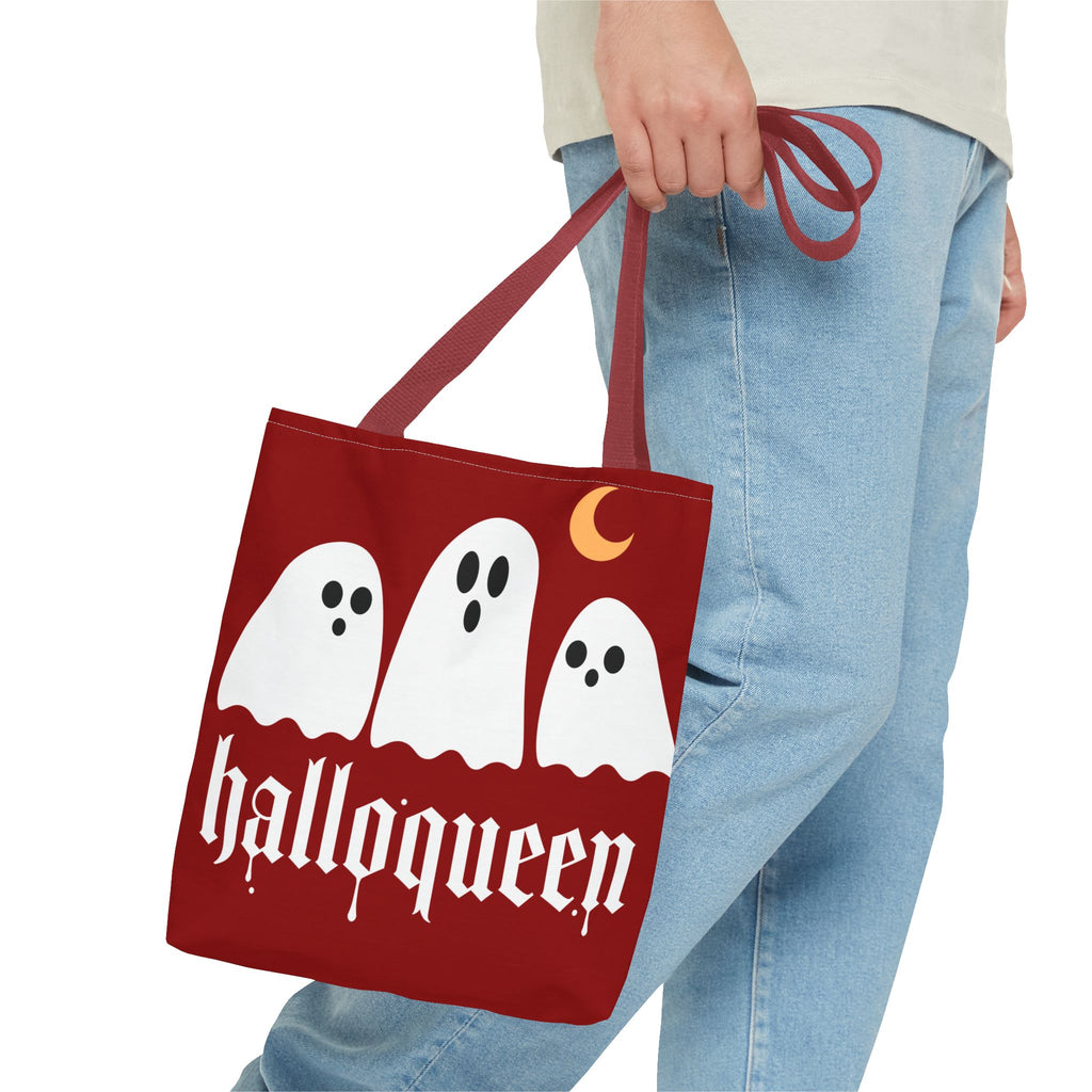 Halloween Tote Bag - "Halloqueen" & "Here for the Boos" Spooky Season All-Over Print