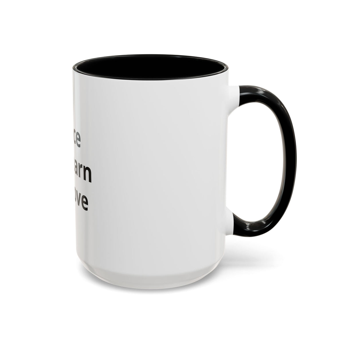 Peace We Learn We Love Accent Coffee Mug – Inspirational Morning Tea Cup
