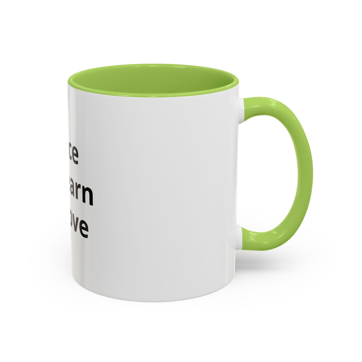 Peace We Learn We Love Accent Coffee Mug – Inspirational Morning Tea Cup