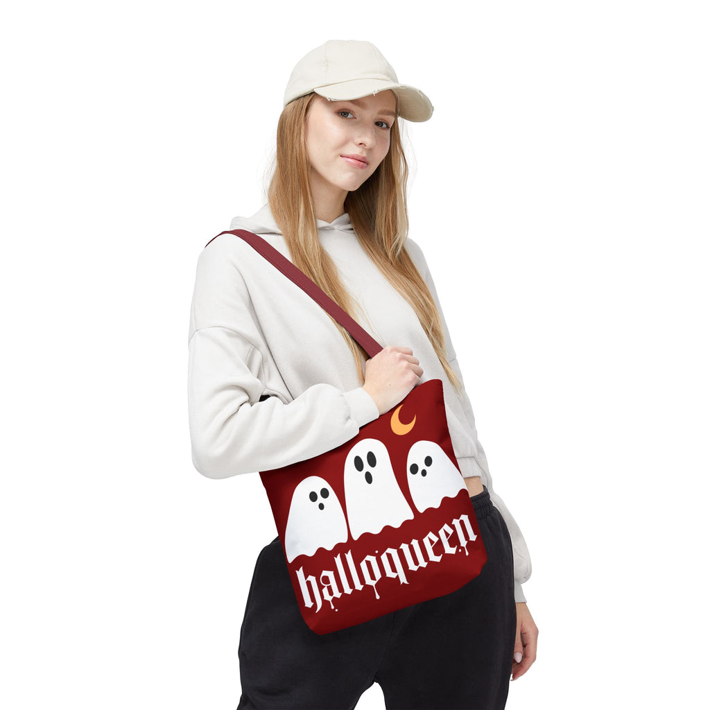 Halloween Tote Bag - "Halloqueen" & "Here for the Boos" Spooky Season All-Over Print