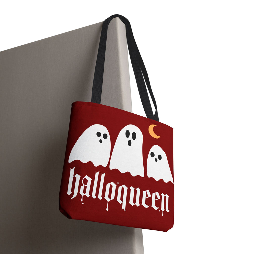Halloween Tote Bag - "Halloqueen" & "Here for the Boos" Spooky Season All-Over Print