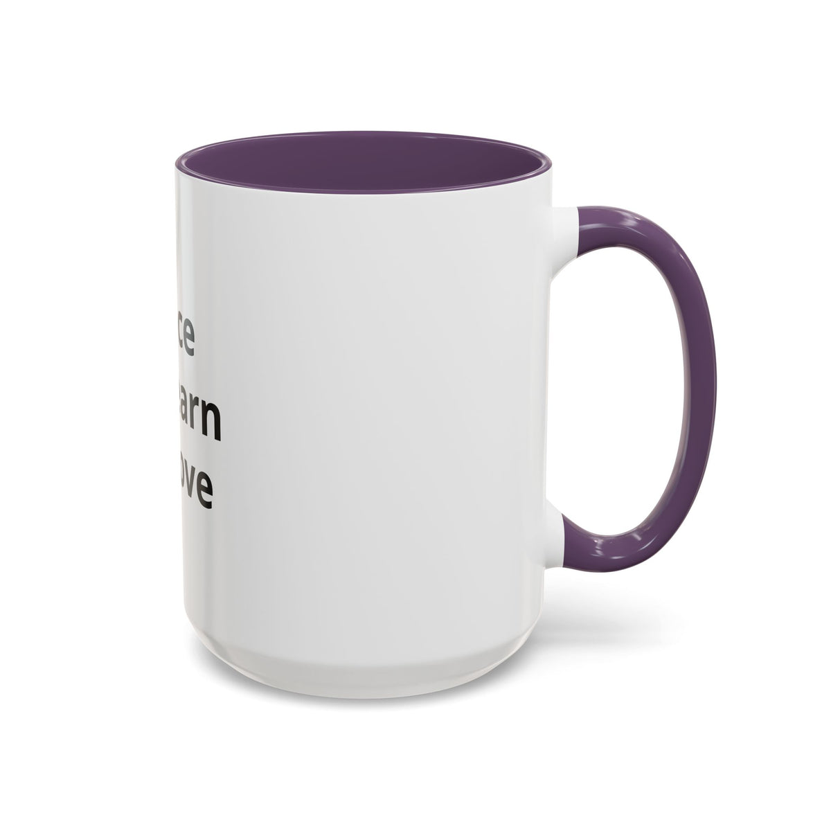 Peace We Learn We Love Accent Coffee Mug – Inspirational Morning Tea Cup