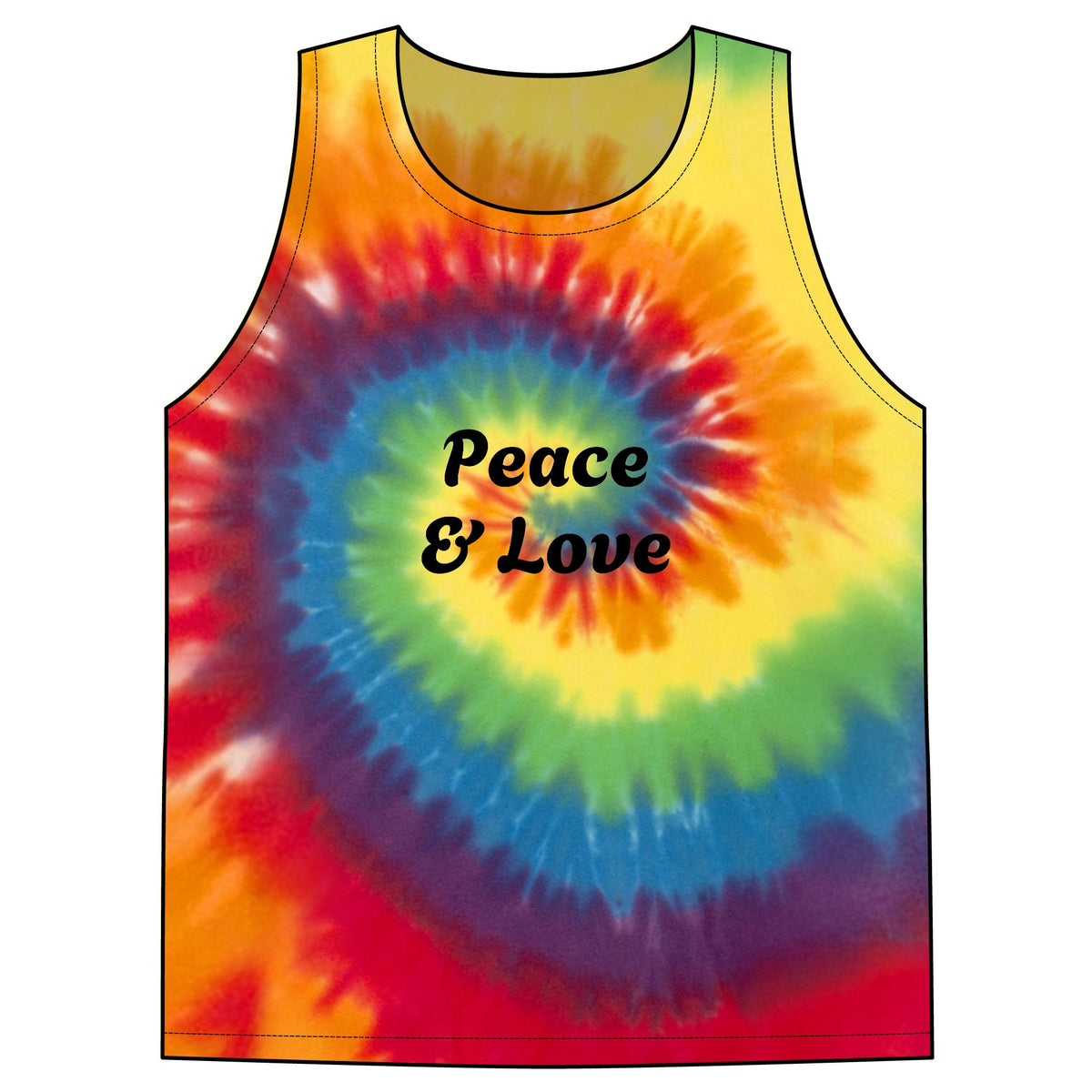 Peace & Love Tie-Dye Tank Top