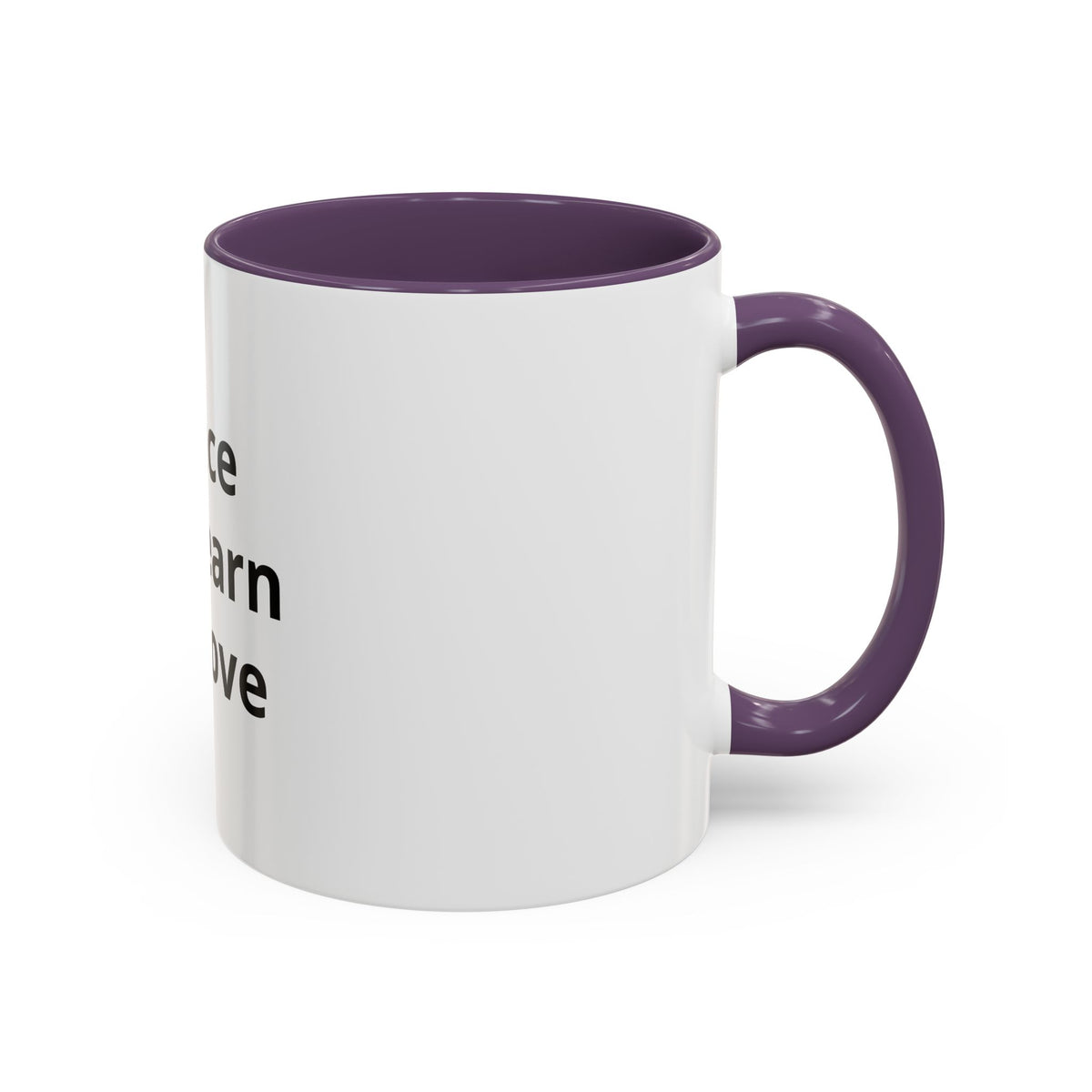Peace We Learn We Love Accent Coffee Mug – Inspirational Morning Tea Cup