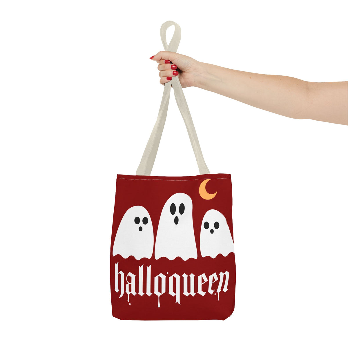 Halloween Tote Bag - "Halloqueen" & "Here for the Boos" Spooky Season All-Over Print