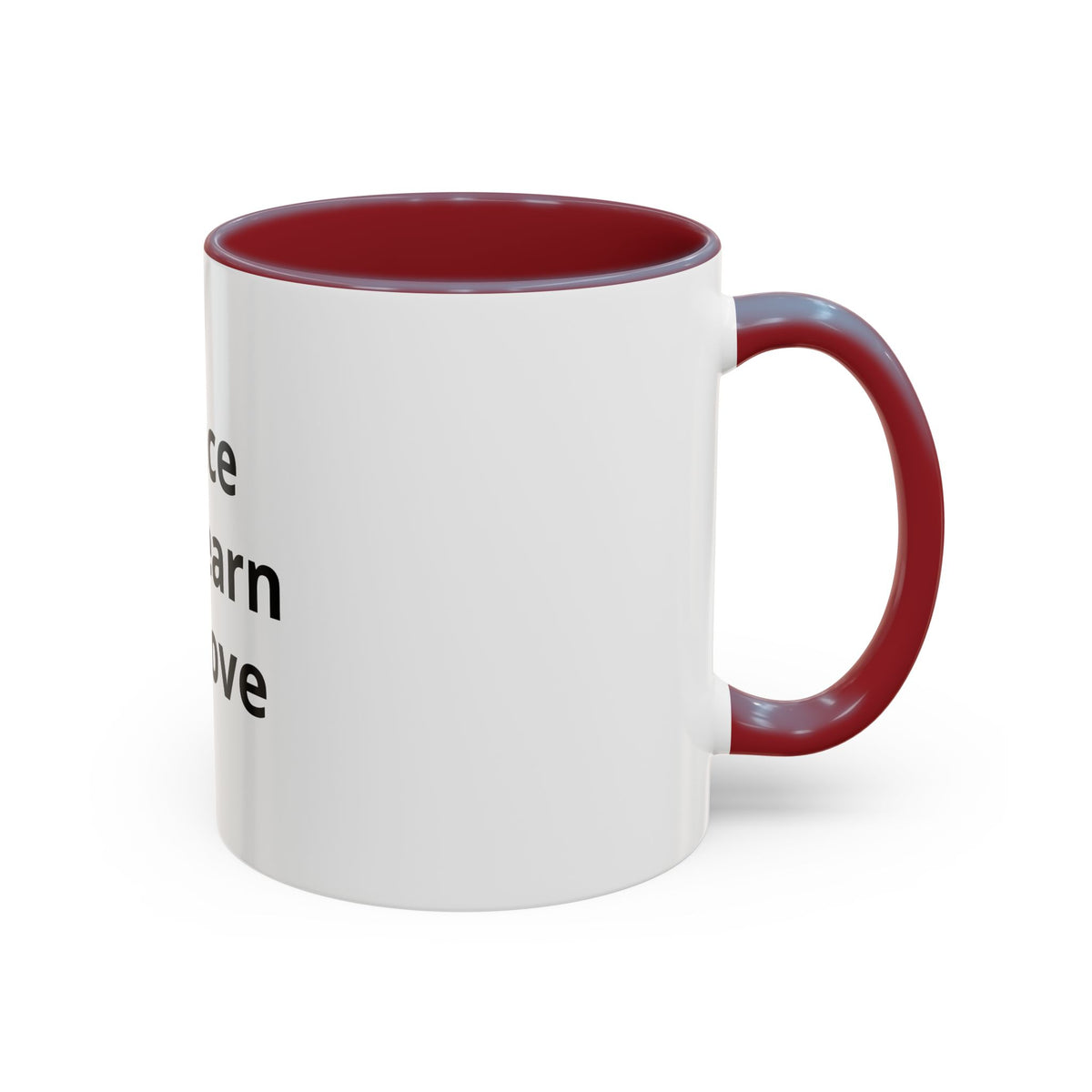 Peace We Learn We Love Accent Coffee Mug – Inspirational Morning Tea Cup