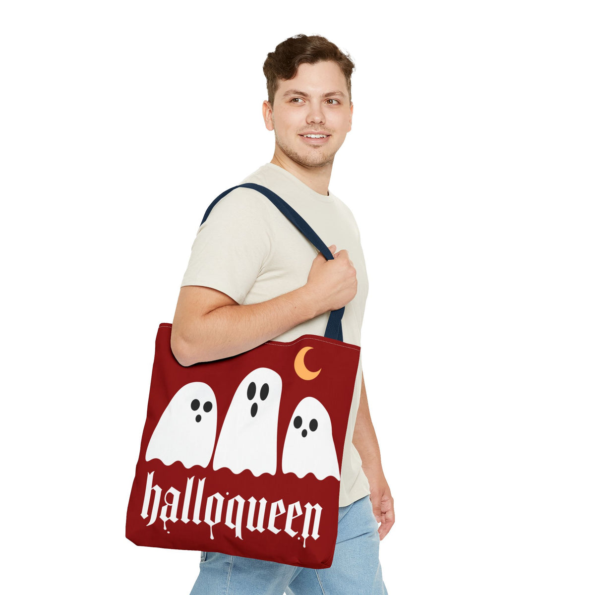 Halloween Tote Bag - "Halloqueen" & "Here for the Boos" Spooky Season All-Over Print