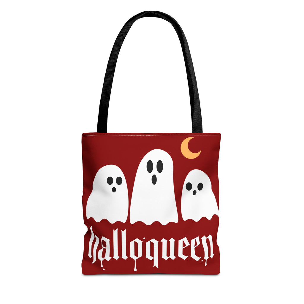 Halloween Tote Bag - "Halloqueen" & "Here for the Boos" Spooky Season All-Over Print