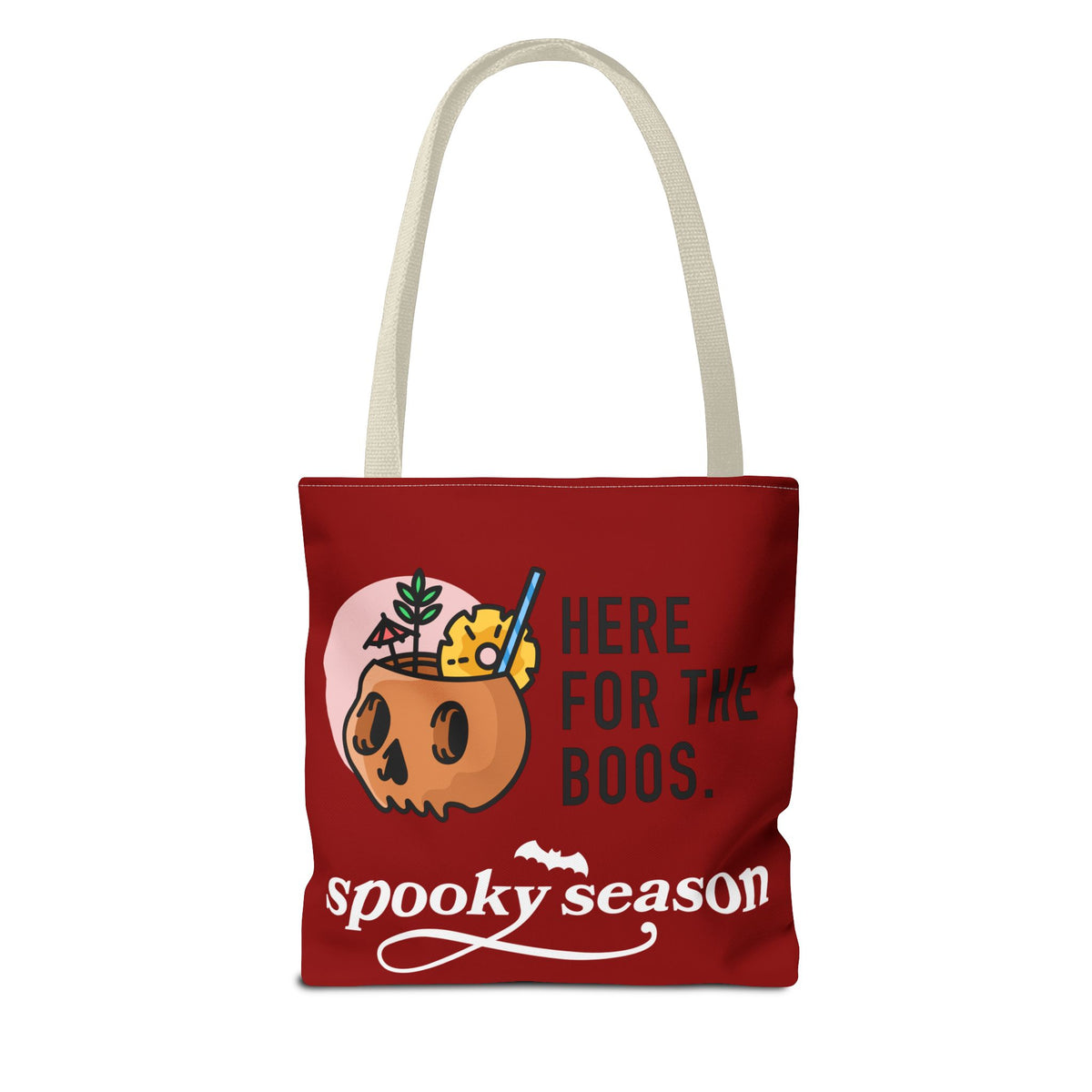 Halloween Tote Bag - "Halloqueen" & "Here for the Boos" Spooky Season All-Over Print