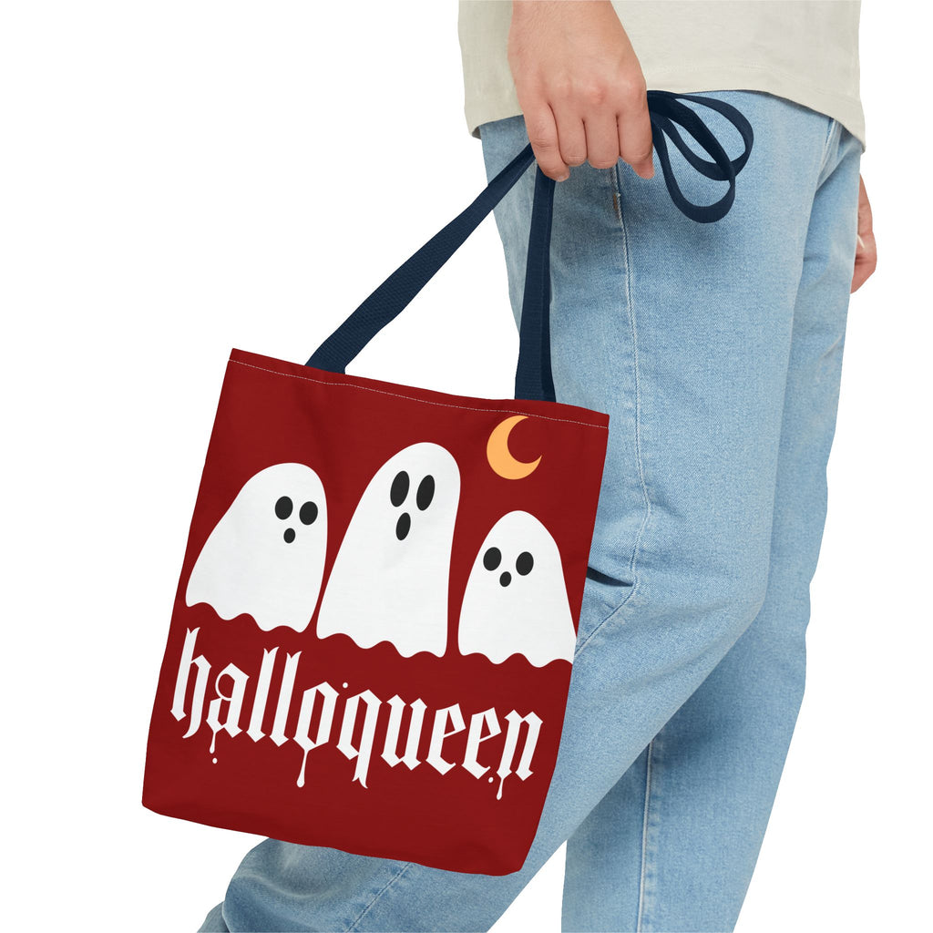 Halloween Tote Bag - "Halloqueen" & "Here for the Boos" Spooky Season All-Over Print