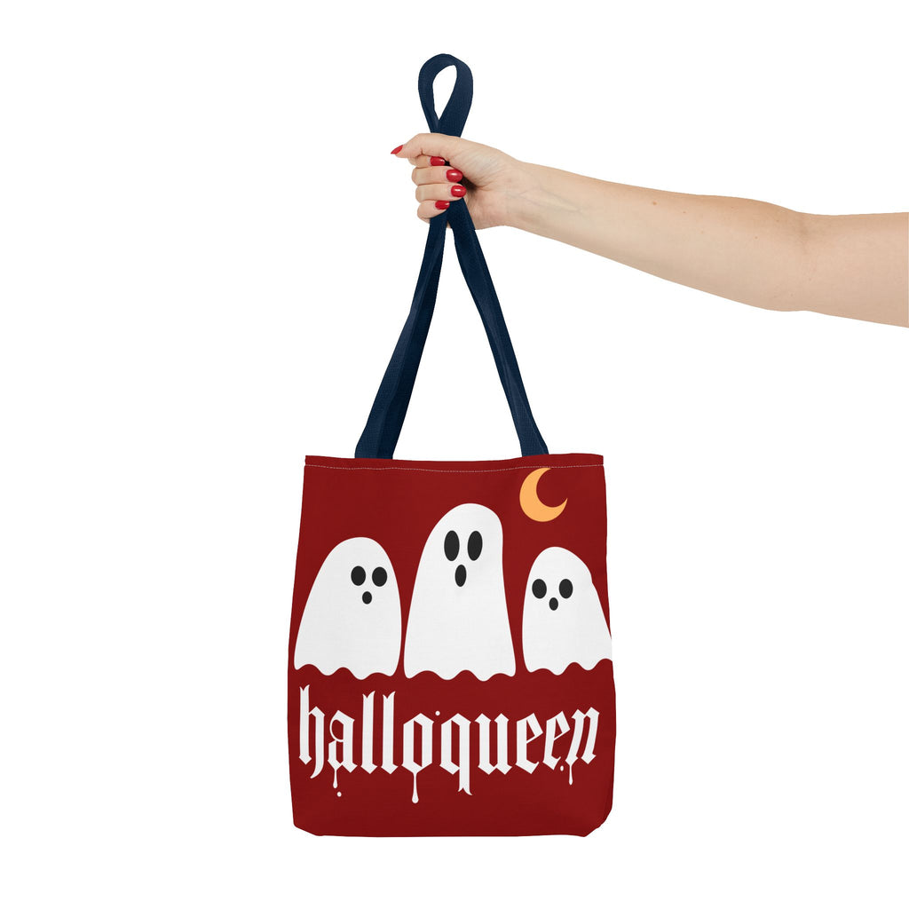 Halloween Tote Bag - "Halloqueen" & "Here for the Boos" Spooky Season All-Over Print