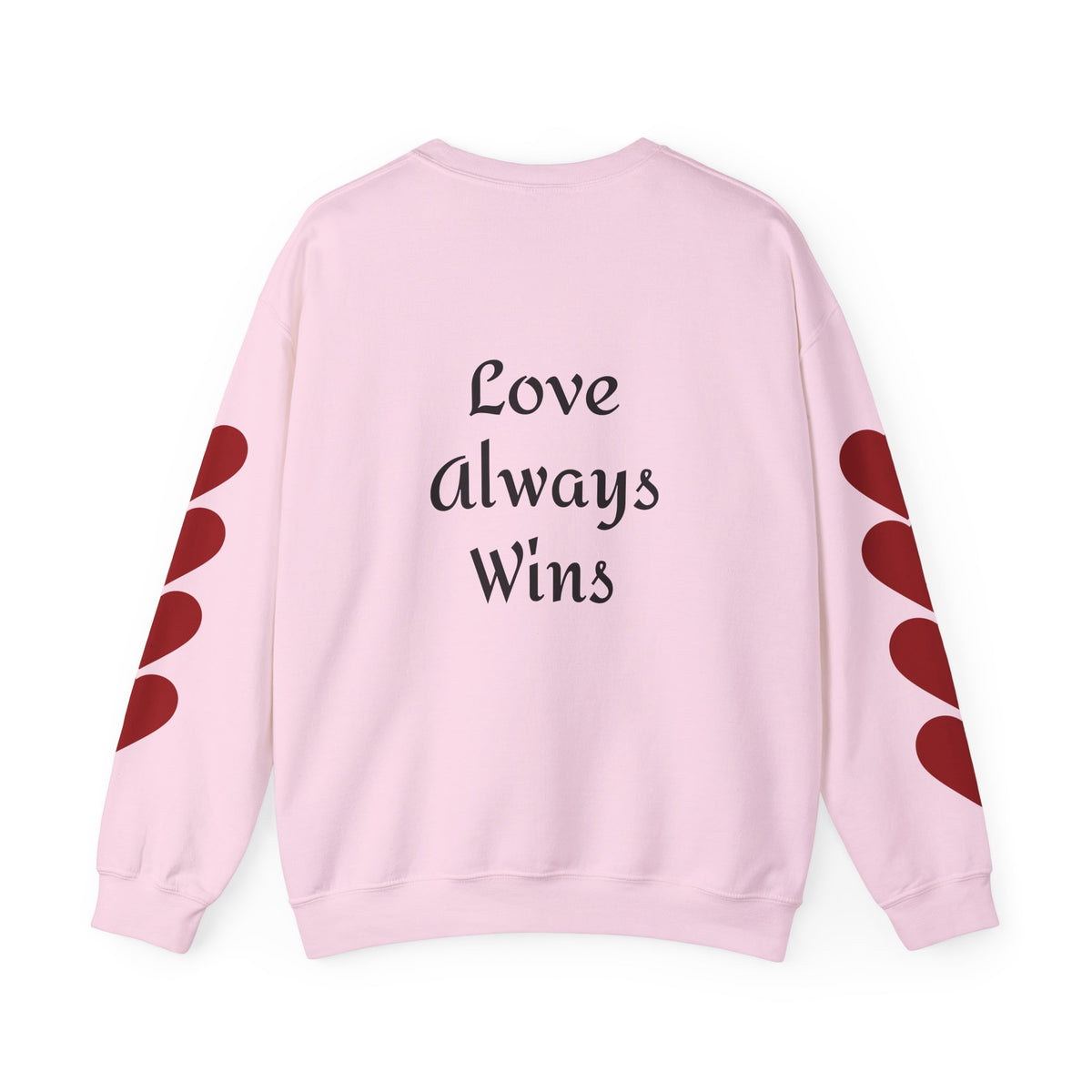 Crewneck Sweatshirt — "Peace is Freedom / Love Always Wins" Inspirational Heart Sleeve Pullover