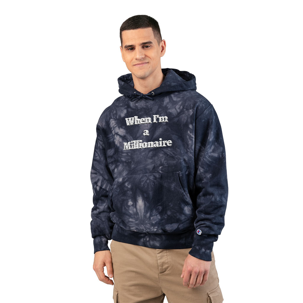 Tie-Dye Hoodie — "When I'm a Millionaire" Embroidered Streetwear