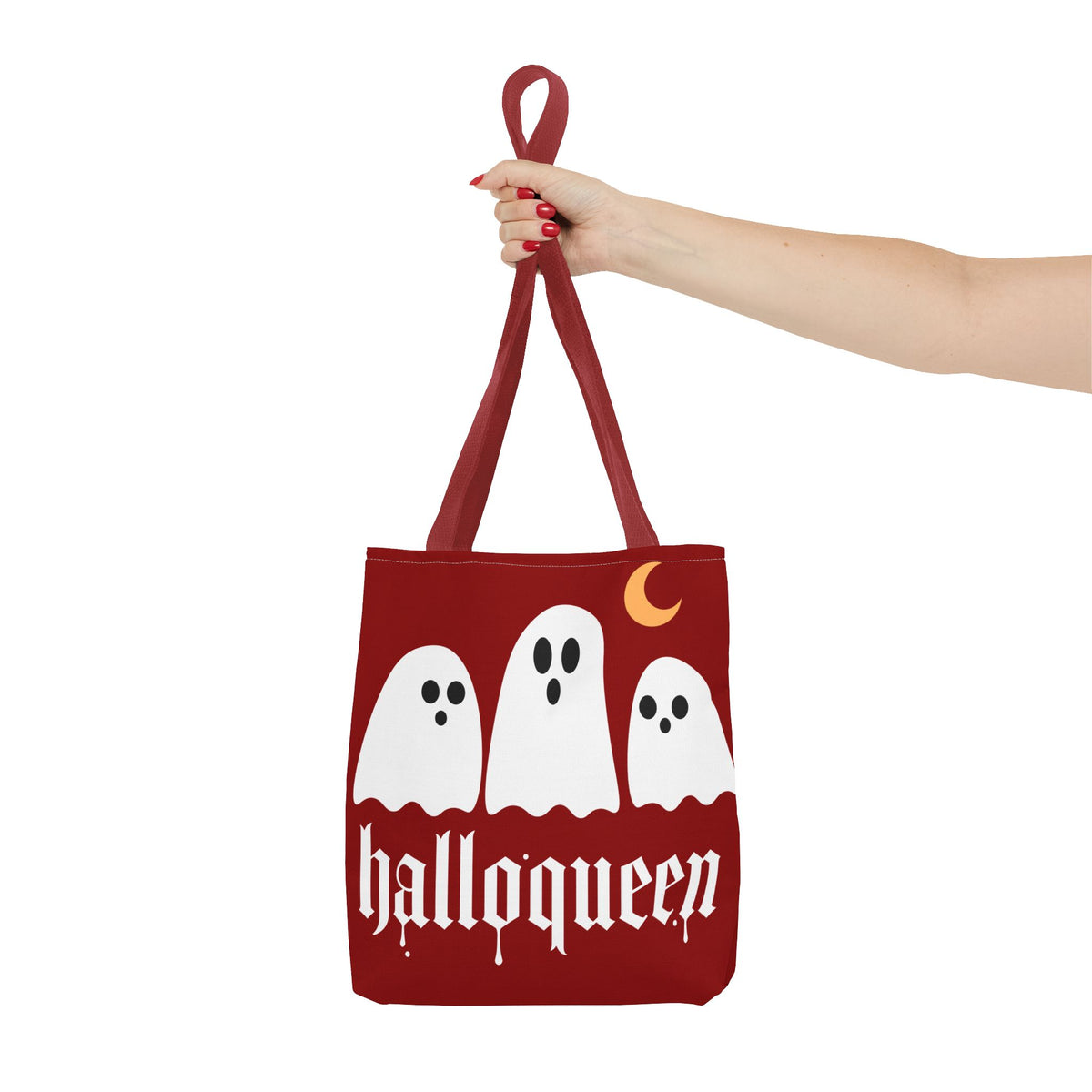 Halloween Tote Bag - "Halloqueen" & "Here for the Boos" Spooky Season All-Over Print