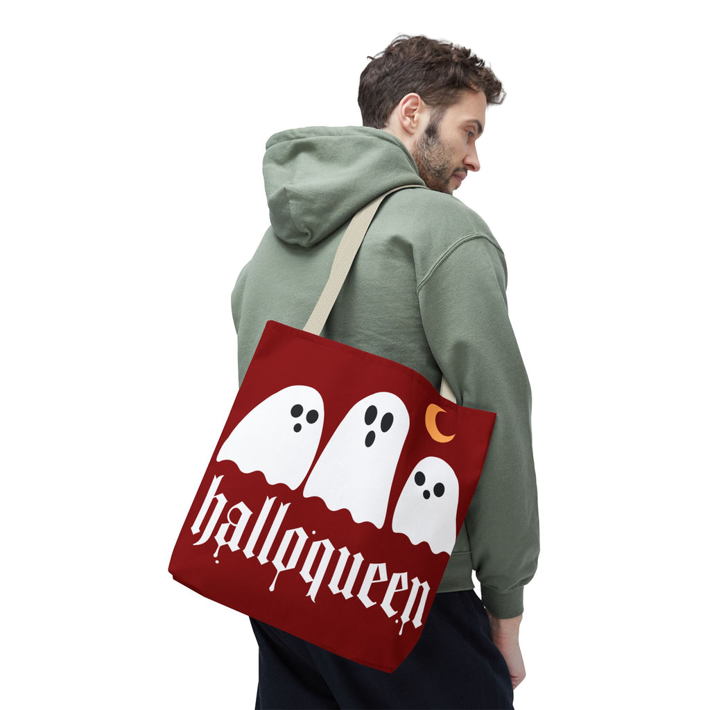 Halloween Tote Bag - "Halloqueen" & "Here for the Boos" Spooky Season All-Over Print