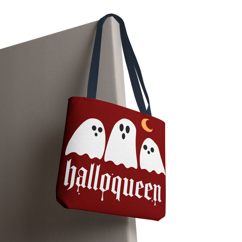 Halloween Tote Bag - "Halloqueen" & "Here for the Boos" Spooky Season All-Over Print