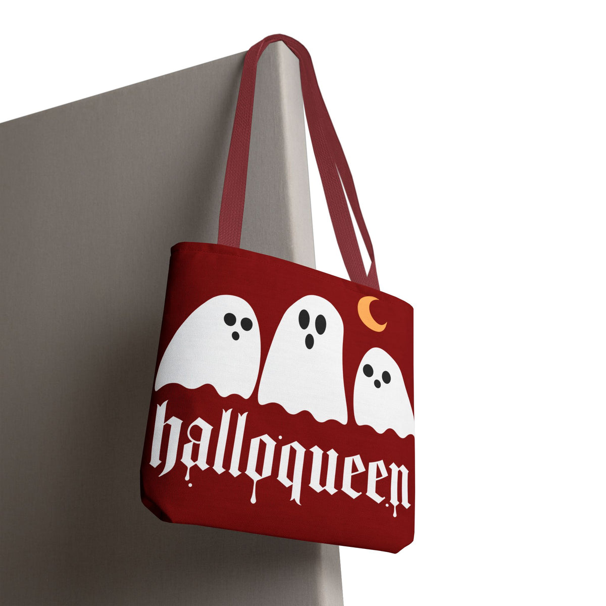 Halloween Tote Bag - "Halloqueen" & "Here for the Boos" Spooky Season All-Over Print