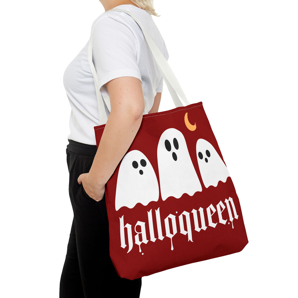 Halloween Tote Bag - "Halloqueen" & "Here for the Boos" Spooky Season All-Over Print