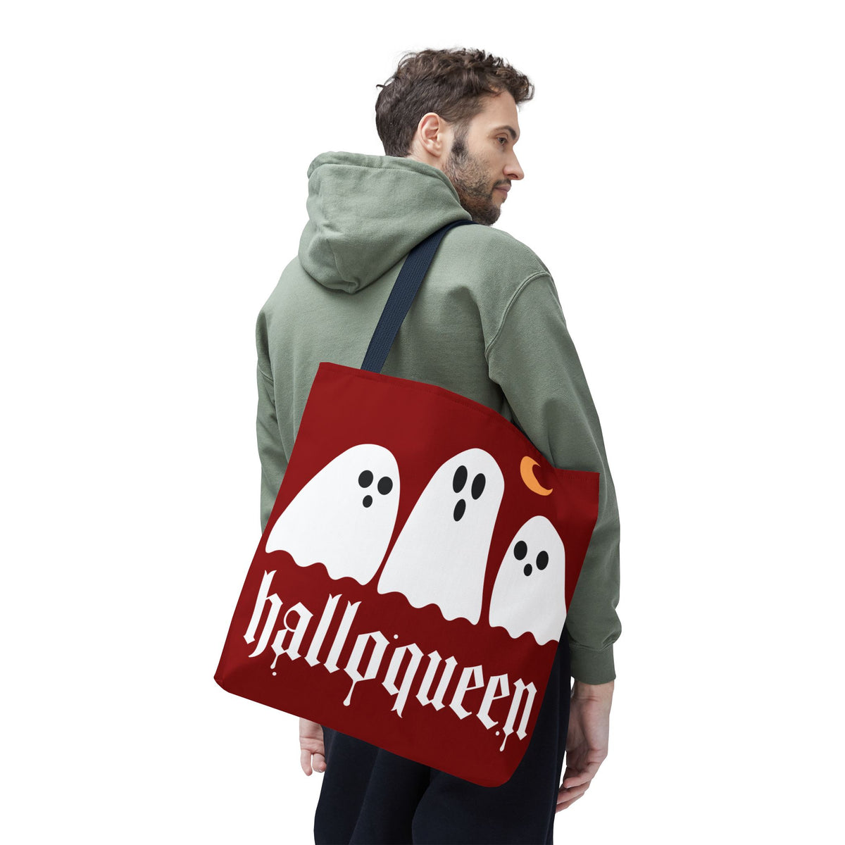 Halloween Tote Bag - "Halloqueen" & "Here for the Boos" Spooky Season All-Over Print