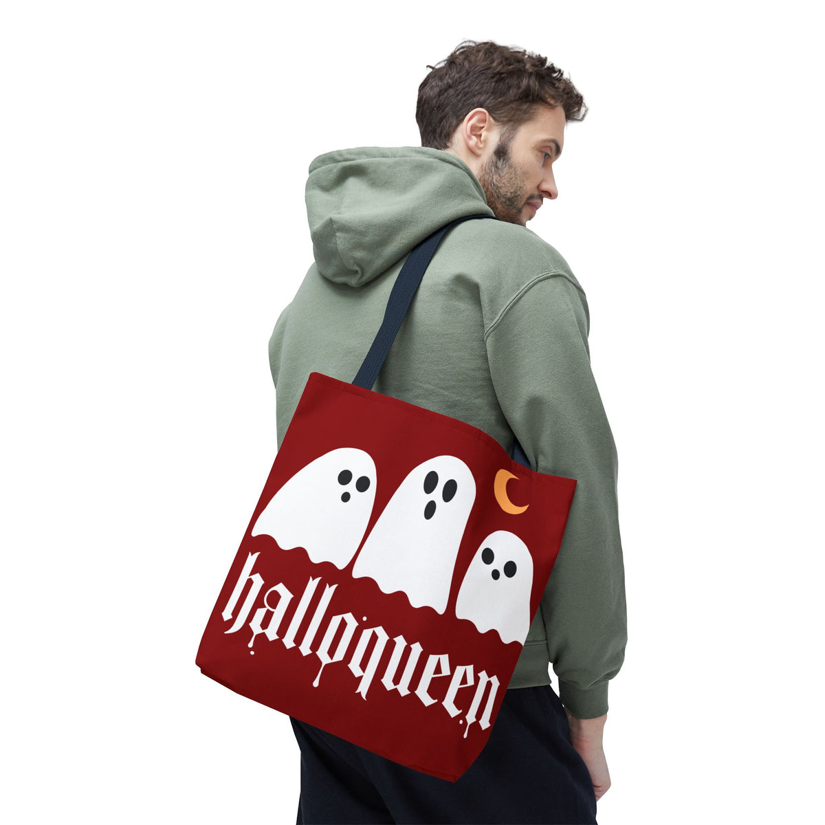 Halloween Tote Bag - "Halloqueen" & "Here for the Boos" Spooky Season All-Over Print